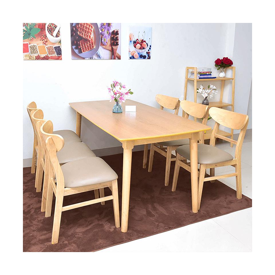 Bộ bàn ăn 6 ghế Mango tự nhiên là sản phẩm tiên tiến nhất của phong cách nội thất hiện đại. Với chất liệu gỗ tự nhiên mang đến sự độc đáo và thanh lịch cho sản phẩm, bố cục thiết kế đơn giản và sang trọng, bộ bàn ăn này sẽ giúp tăng thêm giá trị của các bữa ăn gia đình.